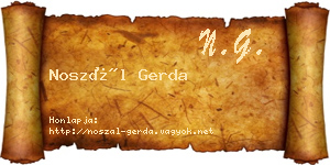 Noszál Gerda névjegykártya